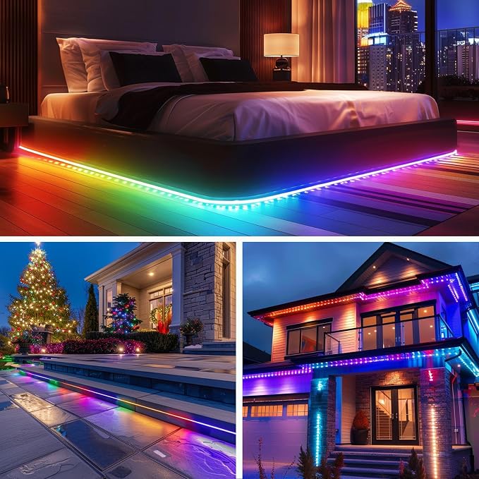 98FT 300LEDs Solar Rope Lights for palm Garden Decor,Rechargeable Solar string Light with Remote Control for Trampoline,Outdoor Palm Tree Holiday Lights for Pathway Pool Patio Party Yard(Multi Color)