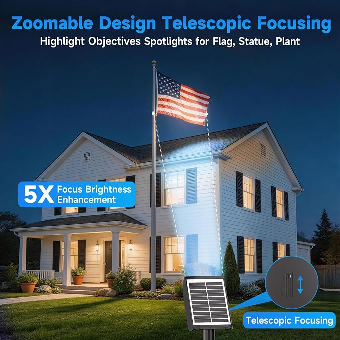 RGB Solar Spot Lights : 2 IN 1 Solar Lights Outdoor with 8 Lighting Modes & PC Light Guide Column for Tree Garden Yard Pathway | RGB Color Changing Landscape Lights | IP65 Waterproof | 6 Pack