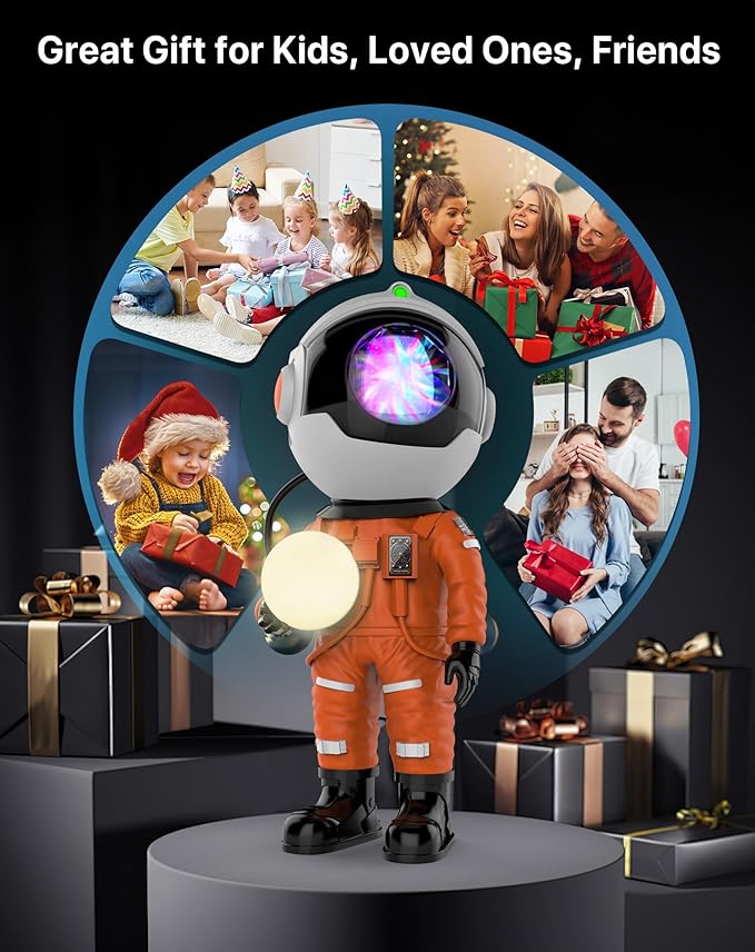 Rossetta Astronaut Galaxy Projector, Star Projector for Bedroom, LED Night Light for Kids Room with Timer and Remote, Room Decor Aesthetic, Party, Gifts for Adults, Teens, Birthday, Valentines Day