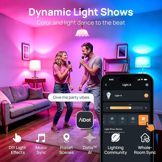 Linkind WiFi Smart Light Bulbs, Alexa Light Bulb Work with Alexa, Google Home, RGBTW 16 Million Color Changing Light Bulbs Dimmable, Mood Lighting, 2.4GHz Only, A19 E26 WiFi Bulb 60W 800LM 8 Pack