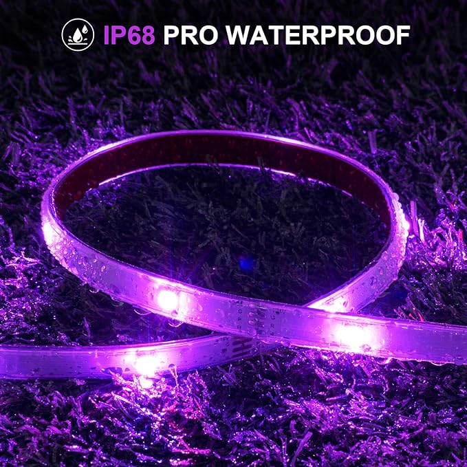 200ft Outdoor Led Strip Lights Waterproof IP68, Remote & App Control, 36V, RGB, DIY Features, Heavy Duty, Premium+