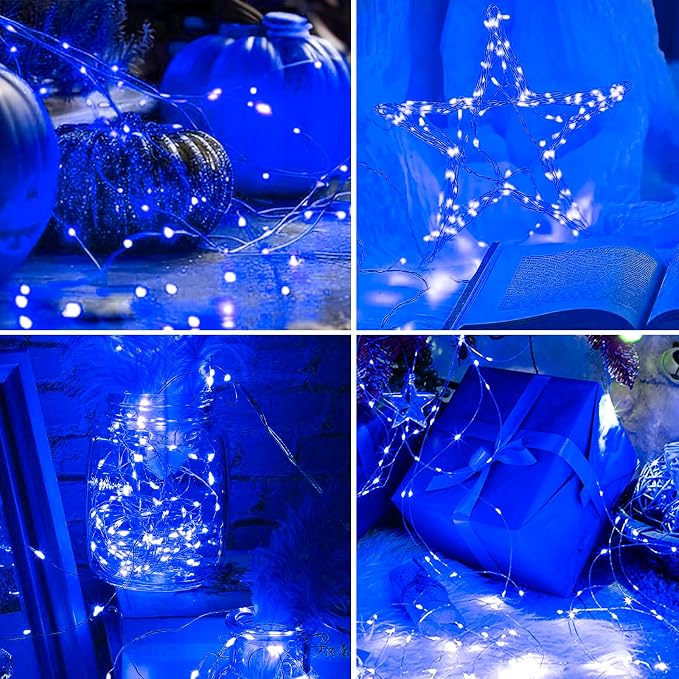 2Pack USB Plug in Fairy String Lights,16ft 50 LED Copper with Remote and Timer, 8 Modes Waterproof Twinkle String Lights Battery Powered for Bedroom Indoor Party Wedding Christmas Decoration