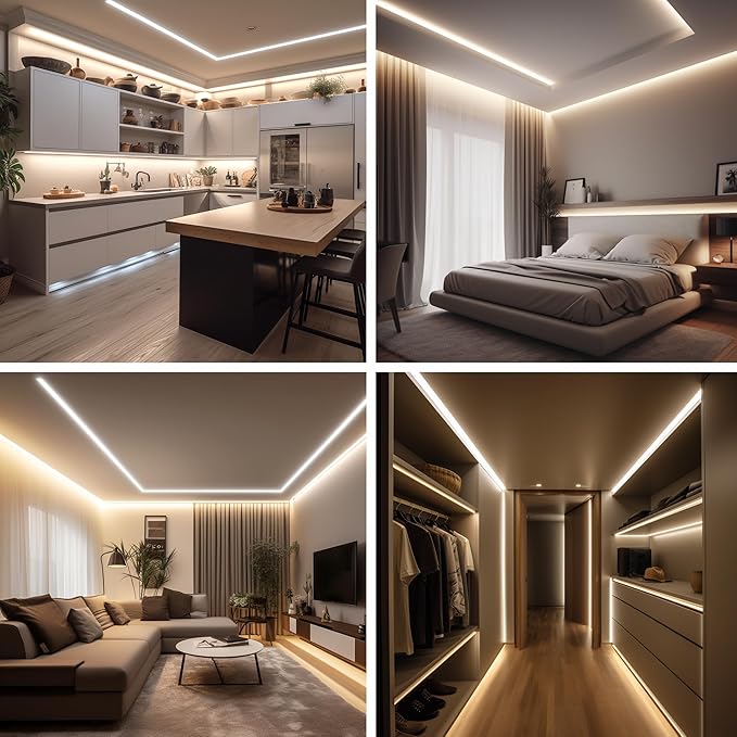 AXMOTUT COB LED Strip Light with Remote, Dimmable 24.6FT/7.5M Flexible High Density LED Light,4000K Natural White 2400LEDs Super Bright LED Light Strip CRI 90+ for Bedroom,Kitchen,DIY Home Decoration