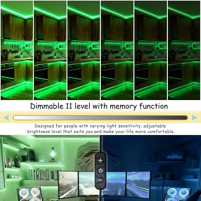 Green 30ft Led Lights Strip ST. Patrick's Day Decorations Indoor Rope Lights Easy DIY Cuttable Strip Lights for Room Bathroom Living Room Kitchen Ceiling Wall Vanity Mirror Decor
