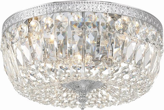 Crystorama 3 Light Spectra Crystal Polished Chrome Flush Mount