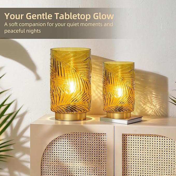 Battery Operated Table Lamp, Cordless Lamps for Home Decor, Battery Powered Nightlight with LED Bulb with Timer, Decorative Lights for Living Room Bedroom Tabletop Entryway Centerpiece Gift (L Yellow)