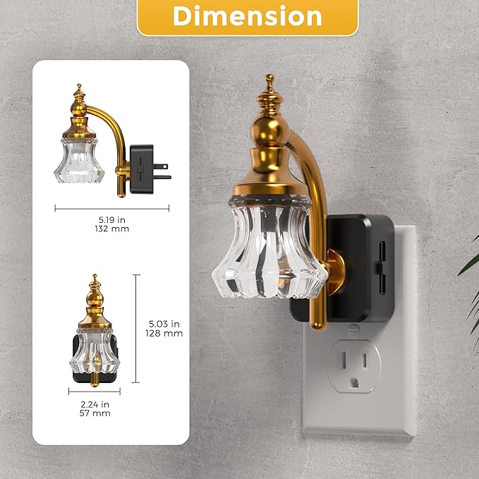 L LOHAS LED Night Lights Plug into Wall, 3000K Soft White LED, Flower Night Lights with Dusk to Dawn Sensor, 0-100lm Adjustable Brightness, for Hallway Bedroom Stairway