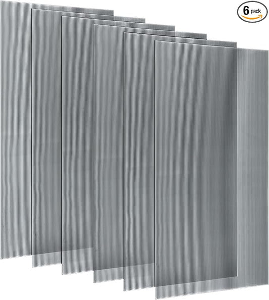 Pushglossy 6 Pack 23.75" x 47.75" x 0.2" Fluorescent Light Covers Polycarbonate Diffuser Panels Replacement for 2x4ft Drop Ceiling Light Fixture for Classroom Office Commercial Use (Clear Black)