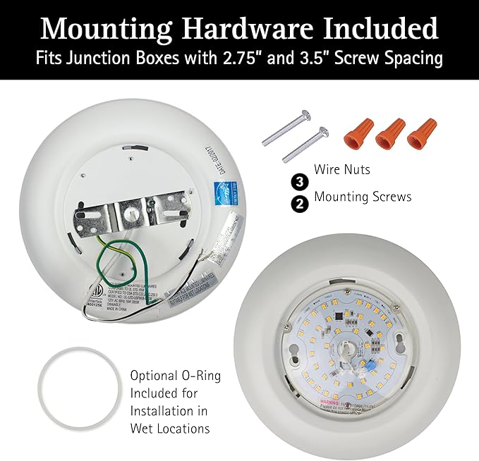 Ultralux 8" LED Flush Mount Ceiling Light – Dimmable, Slim Puck Downlight - Over 50,000 Hours of Energy Efficient LED Light - Multi-Purpose Easy-Install Light Fixture - (1 Pack, Cool White)