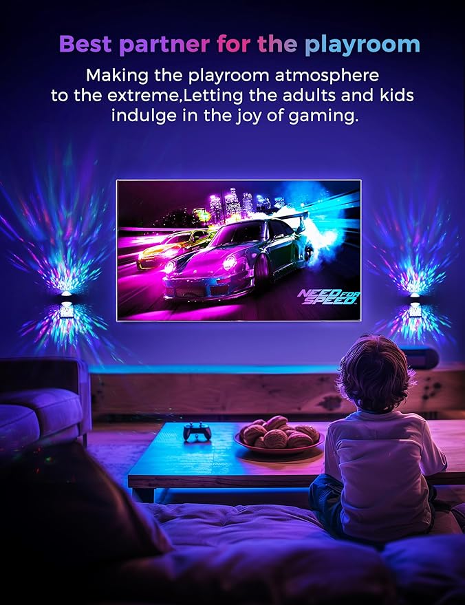 L LOHAS LED Night Light,Night Lights Plug into Wall,Projector Night Light with Dusk to Dawn Sensor,9 Color Changing, Star Projector Galaxy Nightlight for Kids Nursery Playroom Christmas Birthday Gifts