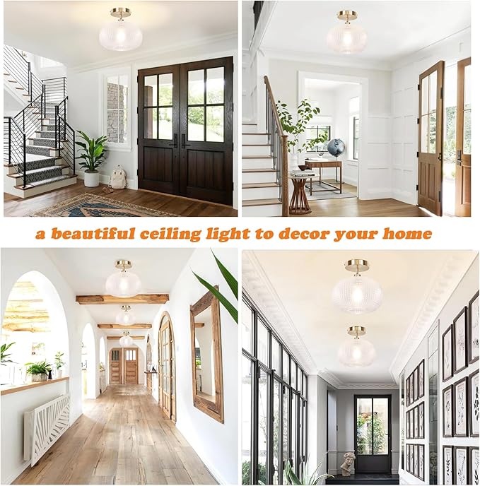 Semi Flush Mount Ceiling Light,Hallway Light Fixtures,Vintage Light Fixtures,Kitchen Lighting Fixtures Ceiling,Globe Glass Light Fixture,Closet Light Fixture,Hanging Light Fixture for Bedroom Porch