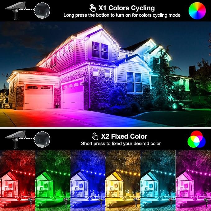 T-SUNUS 8 Pack Solar Color Landscape Spotlights, IP65 Waterproof Solar Powered Spot Light Wall Lights, 2-in-1 Outdoor Solar Landscaping Light for Yard Garden Driveway Porch Walkway Pool Patio
