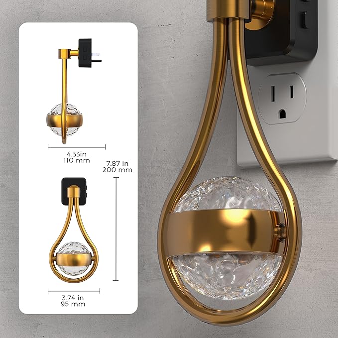 L LOHAS LED Night Lights Plug Into Wall: 2 Pack Star Projector Nightlight, Dusk to Dawn Sensor, 3000K Soft White, 330°Rotating Globe Night Light for Bedroom, Hallway, Home Decor, Gaming Room