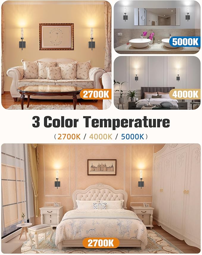 NIORSUN Crystal-Inspired Bubble Wireless Wall Sconces, 10000mAh Battery Operated Wall Sconces Set of 2, 3 Color Temps Rechargeable Wall Lights with Remote, Dimmable Wall Lamp for Living Room Bedroom