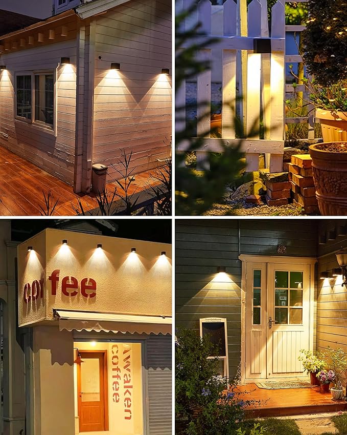 LUHLEE Solar Wall Lights Outdoor,Square Modern Solar Wall Sconce IP65 Waterproof Down Lighting Outdoor Lights for House,Porch,Garden,Yard, Patio,Fence Decor