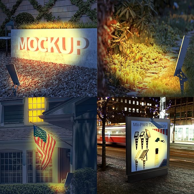 Flag Pole Light Solar Powered A280X Metal Flood Sign Spotlight,36LED 16ft Cable Waterproof Outdoor Landscape Auto On/Off Dust to Dawn for Yard Garden Flag Wall