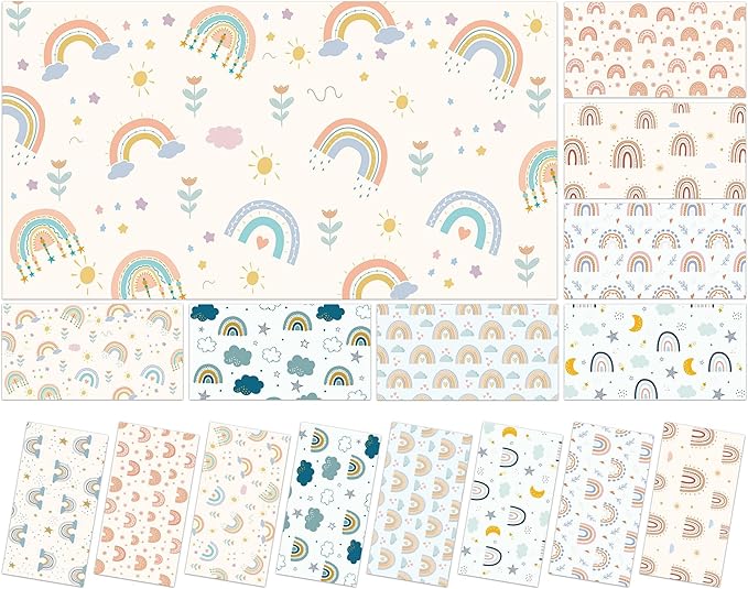 8 Pcs Fluorescent Light Covers with 80 Magnets Decorative for Classroom Ceiling Light 4x2 Feet Magnetic Light Covers Filter Easy Install for Office Hospitals & Home Drop Ceiling Supplies(Boho Rainbow)