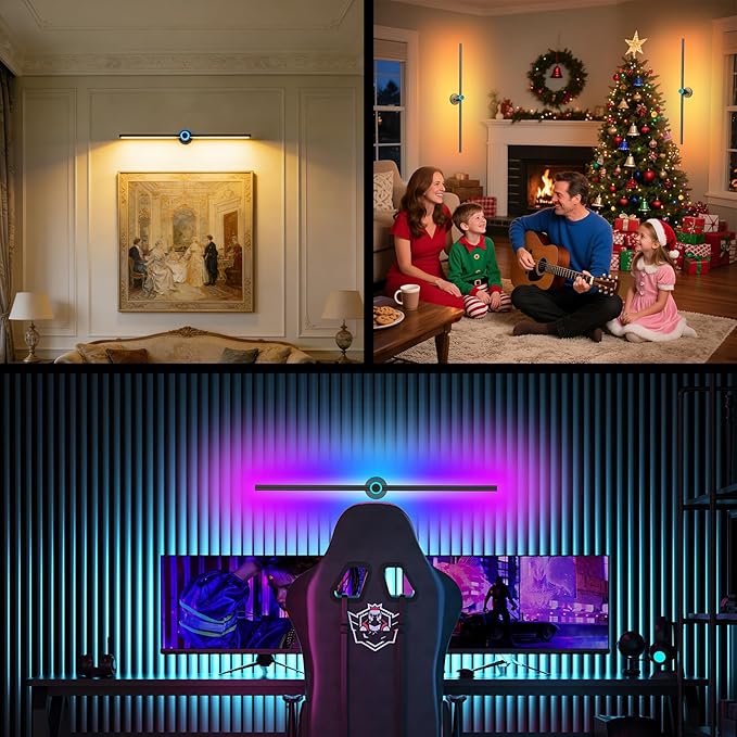 Battery Operated Wall Sconces Set of two, Rechargeable Wall Lights with 4 Pack Replaceable Batteries, 16 Million DIY Colors Wireless Wall Lamps with Remote Control for Bedroom Living Room Decor