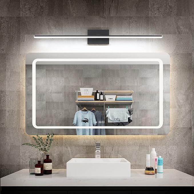 ZUZITO Modern LED Dimmable Vanity Light 40 inch Matte Black Bathroom Wall Lighting Fixtures