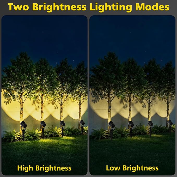 T-SUN Solar Spotlights, 4-in-1 Solar Landscape Spot Lights Outdoor Waterproof Auto ON/Off 5W Separate Solar Panel LED Lights, Solar Lights for Garden, Yard, Driveway, Pool Area(Warm White-3000K)
