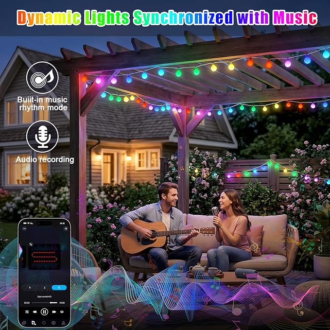 OMIKA 33FT 60 LED Color Changing Globe String Lights, Warm White & Multicolor USB Powered Smart Fairy Lights, APP & Remote Control, Music Sync, 100+ Dynamic Mode for Dorm, Classroom, Room Decor