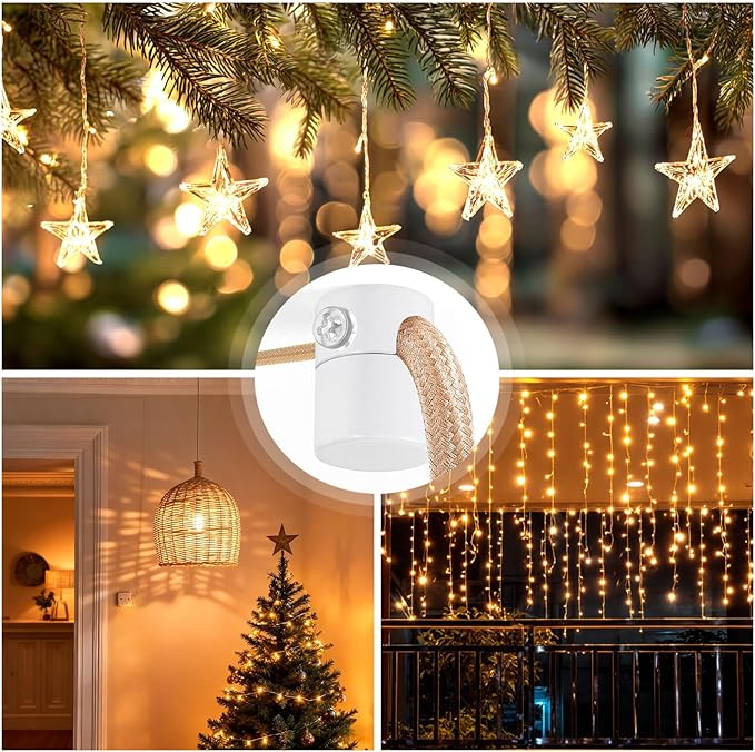 6 Pack Upgrade Ceiling Hooks for Hanging Lights, White Swag Hooks for Ceiling Light, Aluminum Swag Hook Super Load, Modern Hook for Hanging Light Fixture,Pendant Lights Cord-Easy to Use