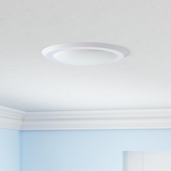 ECOELER 6 Inch Low Profile Flush Mount LED Disk Light, 16.5W 1000 Lumens, 4000K Cool White, Dimmable Recessed Lighting Fixture Installs into J-Box or Recessed Can, ETL Listed, 24 Pack