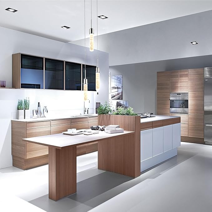 Vivio Lighting Modern Pendant Light Mini Ceiling Lights for Kitchen Island Bubble Crystal LED Adjustable Hanging Lights for Living Room Dining Room Chrome 4000K 3 Light