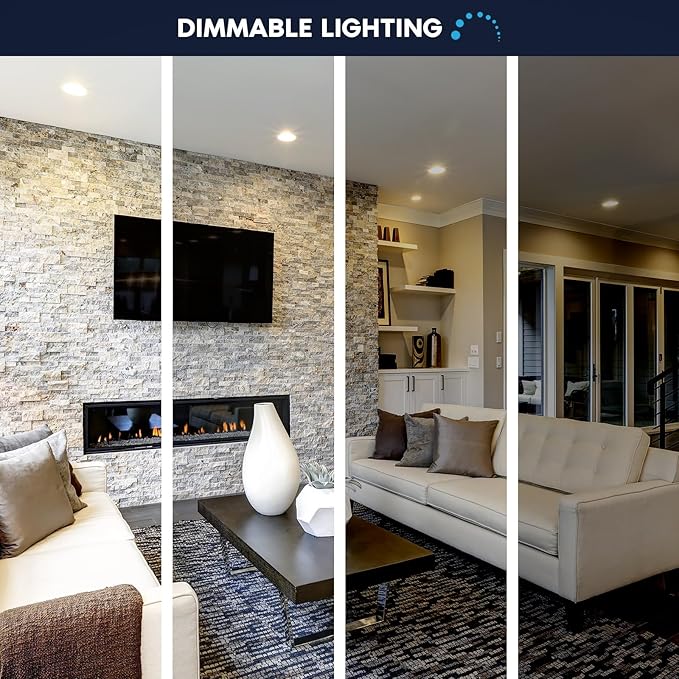 LUXRITE 3-4 Inch LED Flush Mount & Recessed Light, 7.5W, 5CCT 2700K-5000K, 650LM, Magnetic Trim, Dimmable Ceiling Can Light, Install to J-Box or 4 Inch Housing, Wet Rated, UL Listed