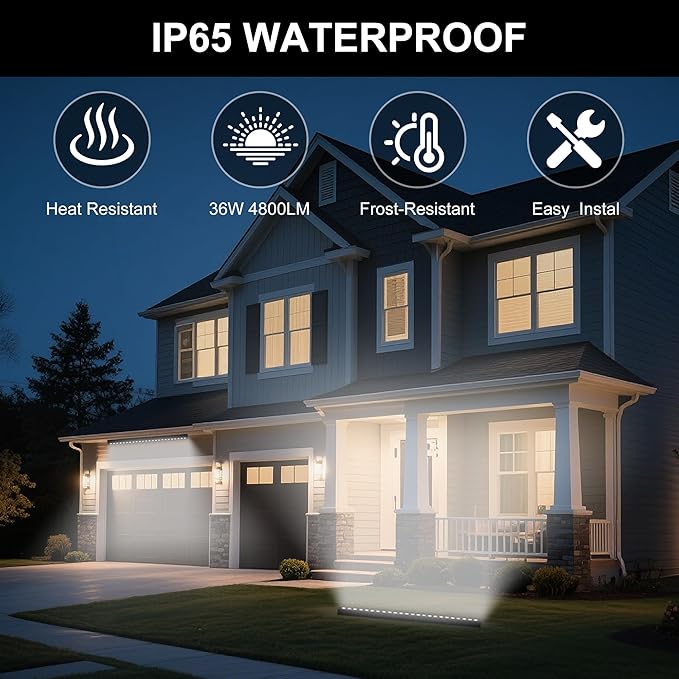 Outdoor LED Wall Washer Light Bar – 40 Inch, 3000K Warm White Waterproof Heavy-Duty Strip Light (IP65), 6.5ft Plug-&-Play