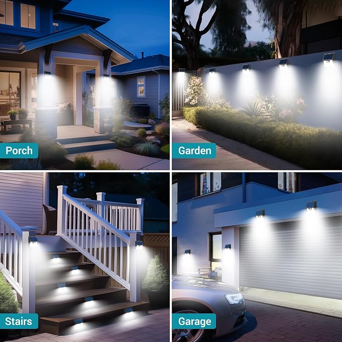 Peasur Solar Lights Outdoor [10 Pack], Solar Motion Sensor Outdoor Lights, Security Light 3 Working Modes, Waterproof for Outside Garden Yard Fence