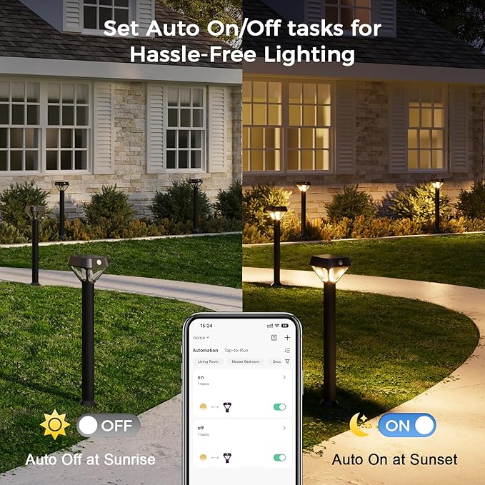 XMCOSY+ Smart Solar Pathway Lights, 150LM Motion Sensor Outdoor Lights, Waterproof, APP Control RGBCW Color Changing Garden Light for Yard Landscape Driveway, Compatible with Alexa, 6 Pack