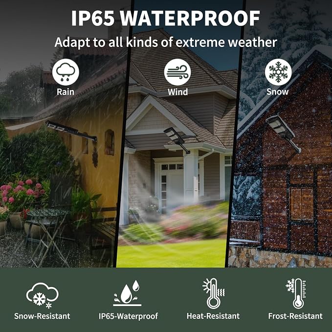 Solar Street Lights Outdoor Waterproof: 2 Pack LED Solar Dusk to Dawn Flood Light Outside 10000 Lumen Solar Powered Security Exterior Wall Mount Lamp Motion Sensor Remote Control for Yard Parking