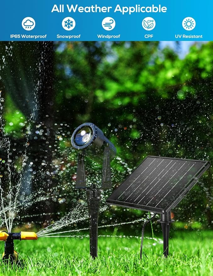 ZYAN Solar Color Changing RGB Spotlights with Remote, 12000mAh Separate Monocrystalline Panels & USB-C Powered, Auto On Off, Outdoor IP65 Waterproof for Patio Yard Path (8 Pack)