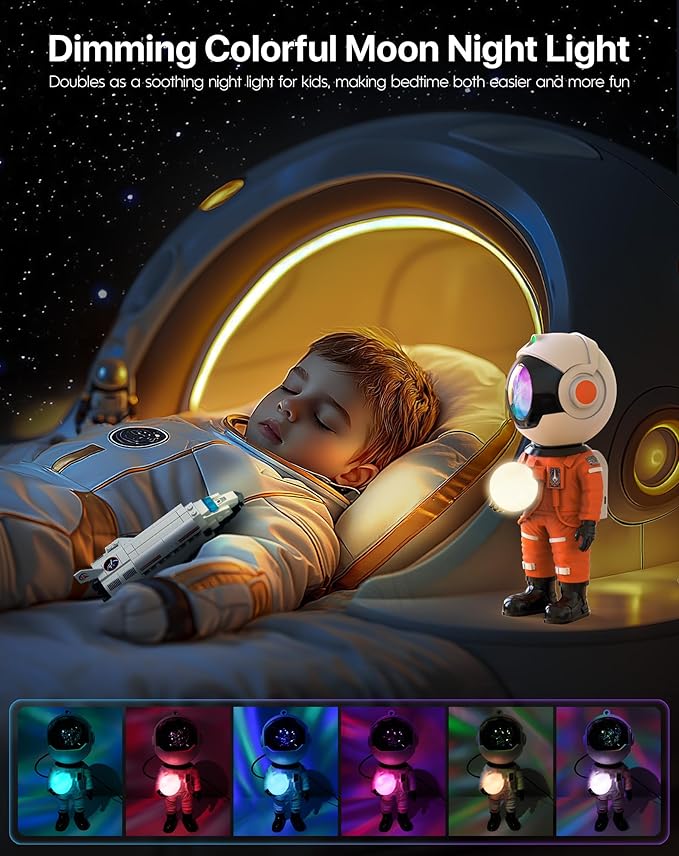 Rossetta Astronaut Galaxy Projector, Star Projector for Bedroom, LED Night Light for Kids Room with Timer and Remote, Room Decor Aesthetic, Party, Gifts for Adults, Teens, Birthday, Valentines Day