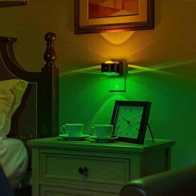 Briignite Night Light Projector, RGB Color Changing Night Light for Kids, 180° Rotating Night Lights Plug into Wall, Dusk to Dawn Sensor, RGB Ambient Lighting for Gaming Room Bathroom Gifts