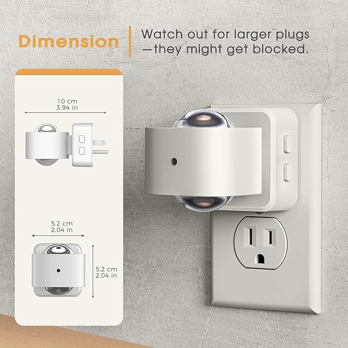 Briignite Night Light Projector, RGB Color Changing Night Light for Kids, 180° Rotating Night Lights Plug into Wall, Dusk to Dawn Sensor, RGB Ambient Lighting for Gaming Room Bathroom Gifts, White