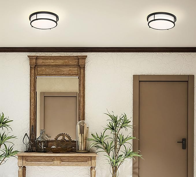 Maxim Lighting Rogue 3-Light Flush Mount | Satin Brass Finish | Polycarbonate Shade | Hallway Flush Mount Ceiling Light | 10270WTSBR