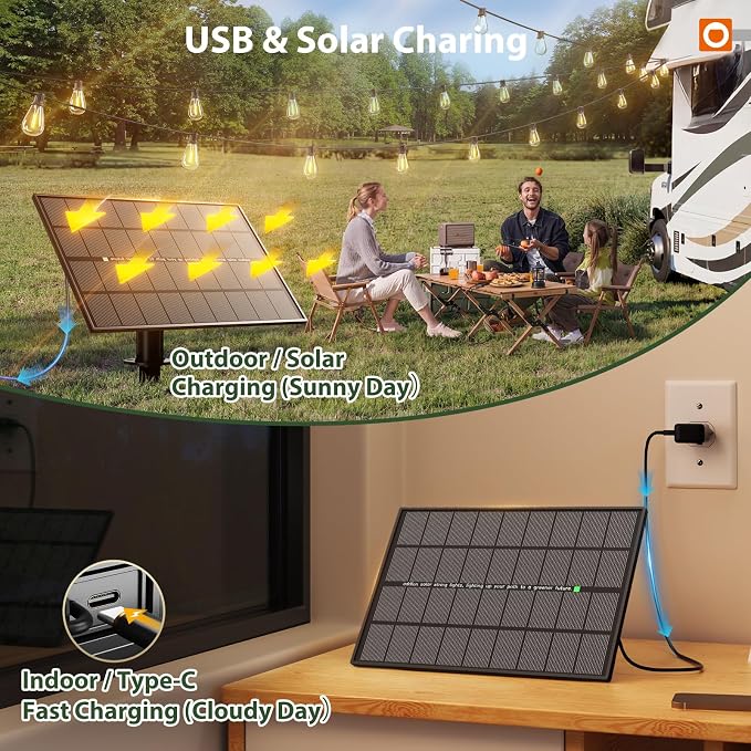 addlon 198FT(192+6) Solar String Lights Outdoor Waterproof 6W Panel with USB Port & Remote Control Solar Powered Patio Lights for Outside with 68 LED Dimmable Bulbs for Porch Garden Deck Halloween