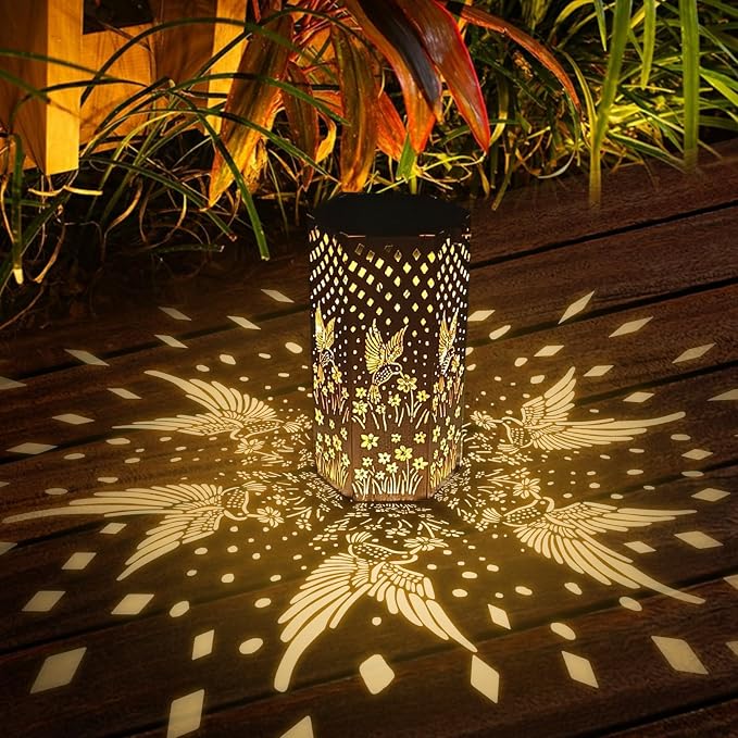 Eandisom Birthday Gifts for Women, 4 Pack Hummingbird Solar Lanterns