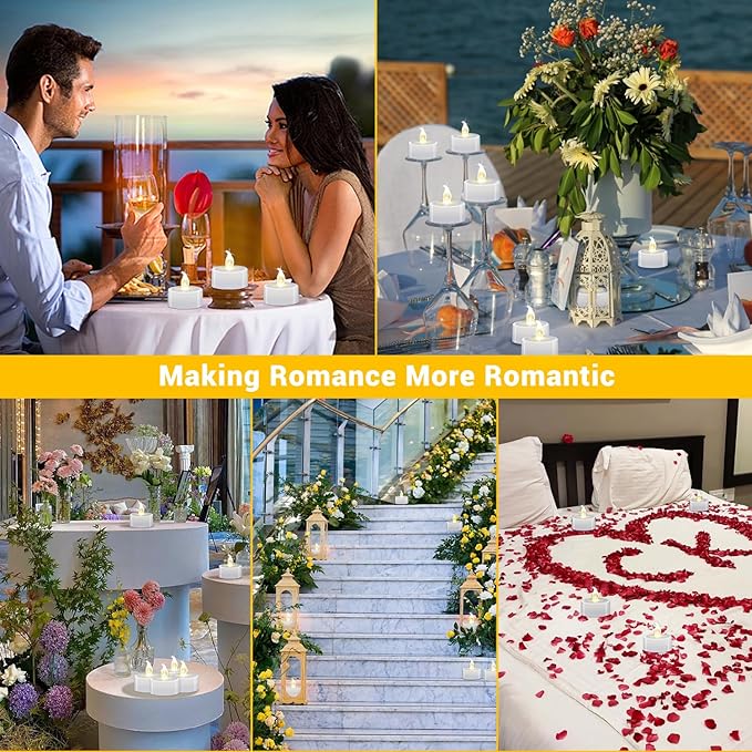 200 Pack LED Tea Lights Bulk, 200+ Hours Long Lasting Battery Operated Flameless Candles for Wedding Centerpieces, Proposal Decorations, Valentine's Day & Event Decor (Warm White)