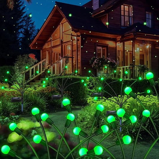 NBQQ Solar Garden Lights Outdoor, Waterproof Solar Powered Lights for Yard Pathway Patio, Swaying Lawn Decor as Gardening Gifts for Women Holiday(Green,4 Pack)