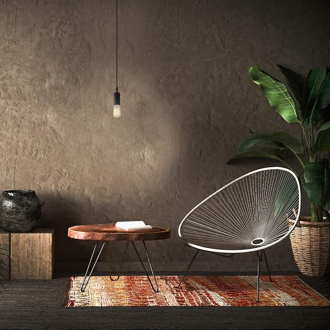 Globe Electric 64906 1-Light Pendant, Matte Black, Black Woven Fabric Cord, E26 Base Socket, Kitchen Island, Café, Decorative, Ceiling Hanging Light Fixture, Modern, Vintage, Bulb Not Included