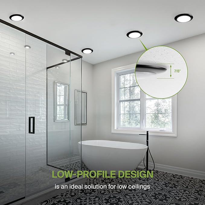 ASD 6 Pack LED Disk Lights 4 Inch, 10W 5CCT 2700K-5000K 685LM CRI90+, Dimmable Flush Mount Ceiling Light Fixture, Low Profile Surface Mount Disc Lights, Junction Box or Recessed Can Install, UL