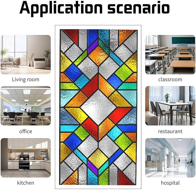 2 Pack Stained Glass Fluorescent Light Cover for Ceiling Light, Magnetic Ceiling Light Cover Classroom Lights Covers Classroom Supplies for School Classroom Home Office