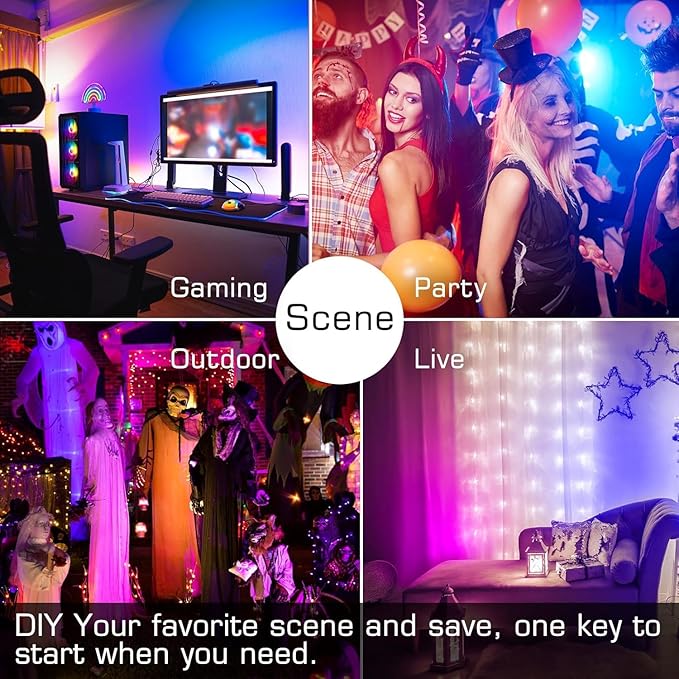 LED Flood Lights RGB Color Changing 300W Equivalent Outdoor, 30W Bluetooth Smart RGB Floodlight APP Control, IP66 Waterproof, Timing, 2700K&16 Million Colors 23 Modes for Garden Stage Lighting 4 Pack