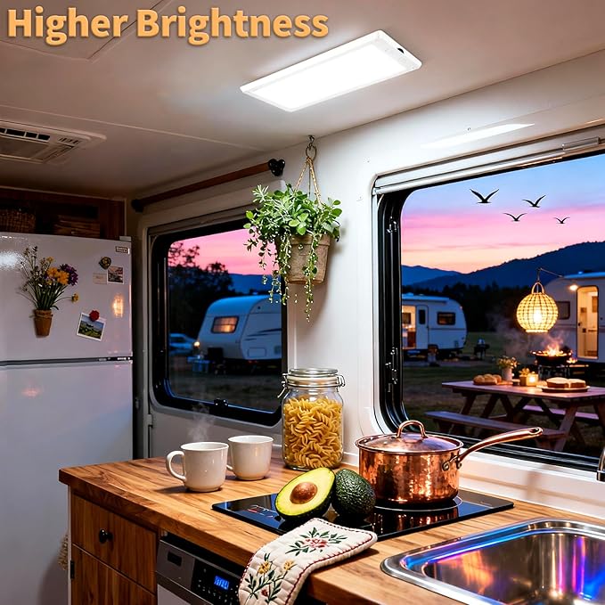 8 Pack RV Lights Interior,3 Color RV LED Super Bright Fixture,12V RV Ceiling Dome Light with ON/Off Dimmable Switch Energy Saving Gift Package for RV/Camper/Car/Trailer/Boat