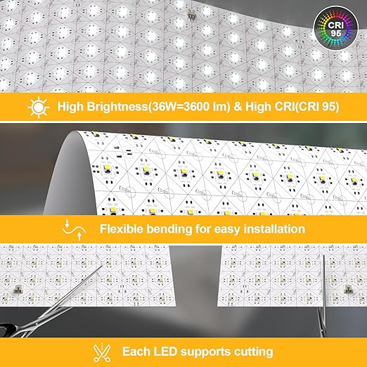 Lichaser 8 Pack LED Backlight Sheet White 6000K 24V 36W, Dimmable LED Panel Sheet Compatible with Alexa, Flexible Backlit Light Remote & APP Control, 19.7X9.7 Inch for Marble, Onyx, Quartz Countertop