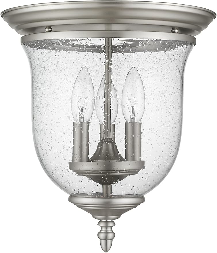Livex Lighting 5024-91 Legacy 3-Light Ceiling Mount, Brushed Nickel