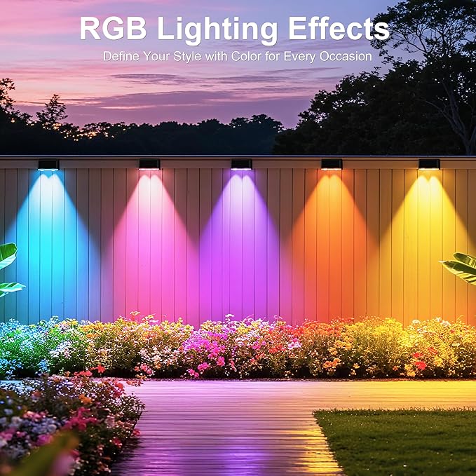 Outdoor Deck Lights, 16 Lights Smart Fence Lights Compatible with Alexa & Google Home, IP65 LED Patio Deck Lighting with Remote, Fence Lighting Music Sync for Patio Yard Garden(104.8ft)